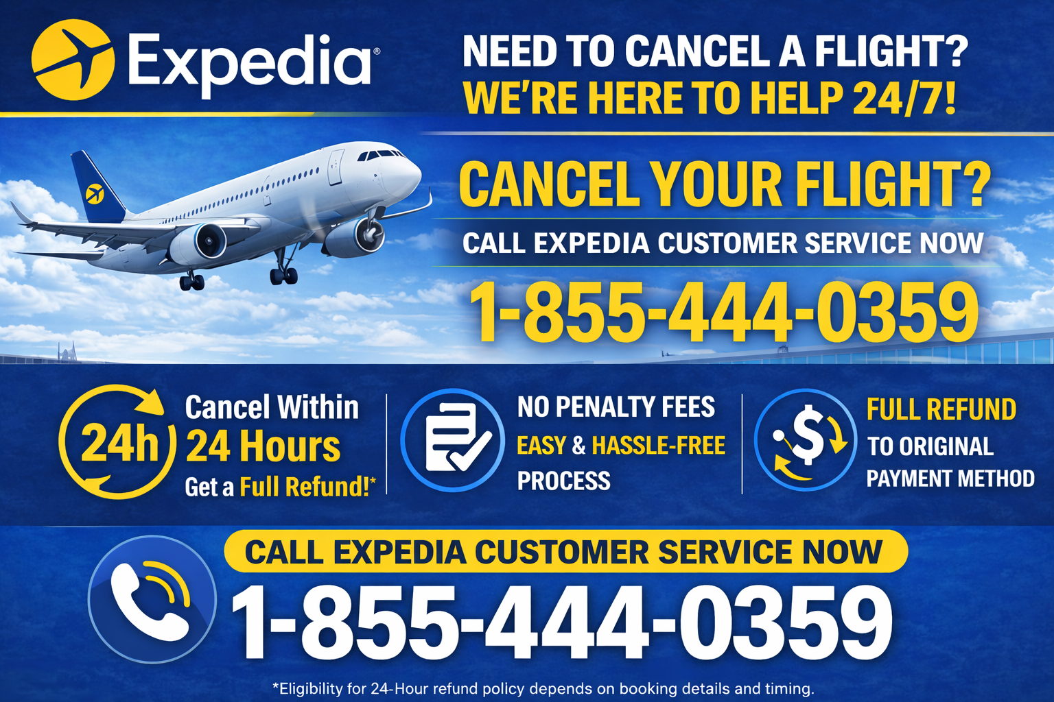 Expedia Customer Service | Cancel Flight & Request Refund 24 Hours
